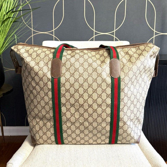 Authentic GUCCI travel bag/ XL tote brown monogram coated canvas - Picture 5 of 16
